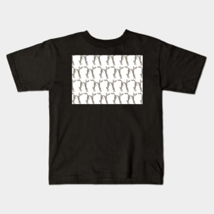 Boxing Hares - Sepia Kids T-Shirt